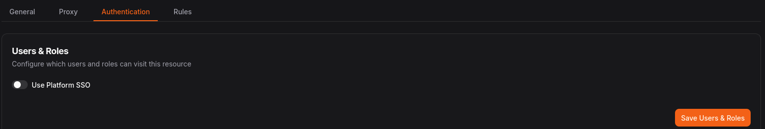 Pangolin Authentication Settings